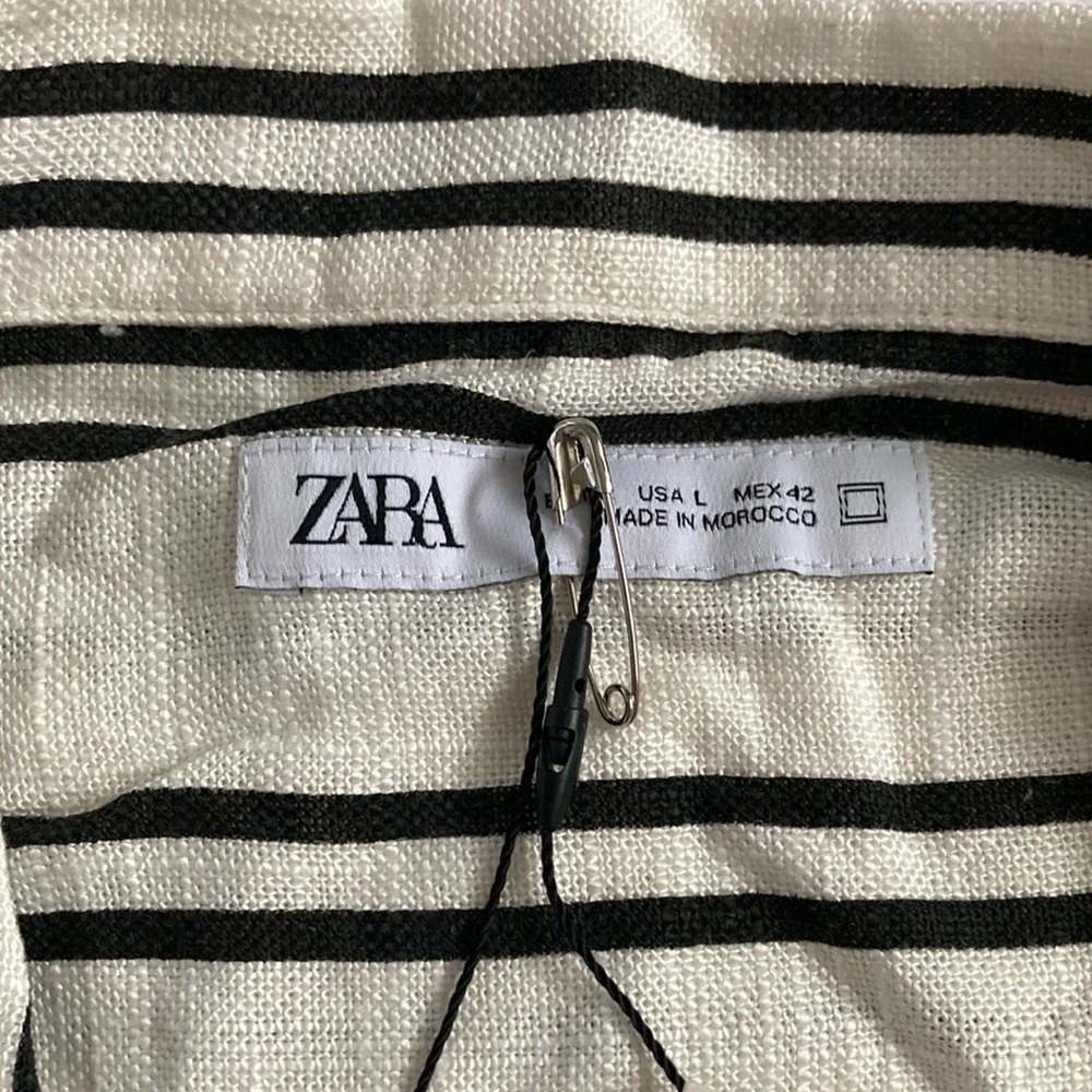 Zara White and Black Casual Button Down Shirt - Picture 2 of 3